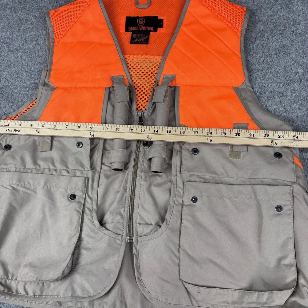 Game‎ Winner Hunting Vest Men's Large Blaze Orange Shooting Field Cargo Pockets
